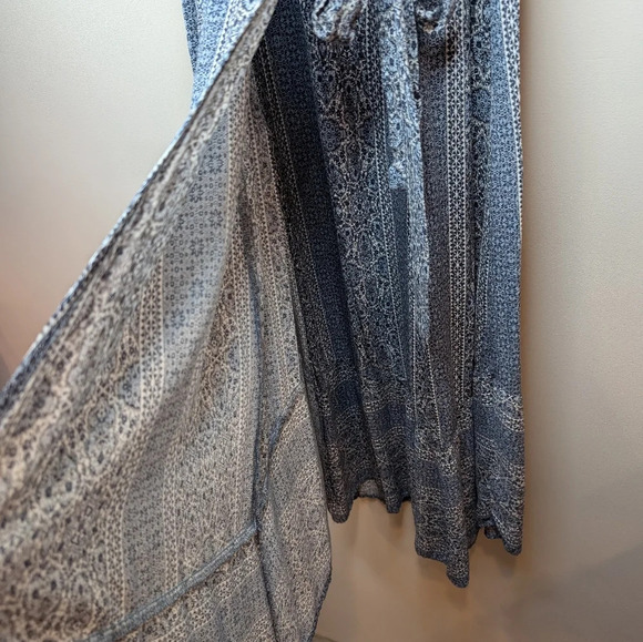 Knox Rose Blue & White  Wrap Tie Waist Style Flowy Dress Flutter Sleeve Women S - Picture 5 of 11